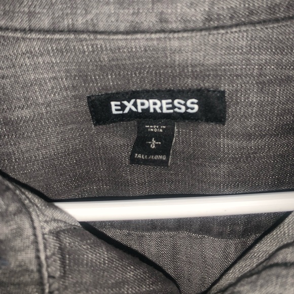 Mens Grey Express Button Down - Picture 2 of 5
